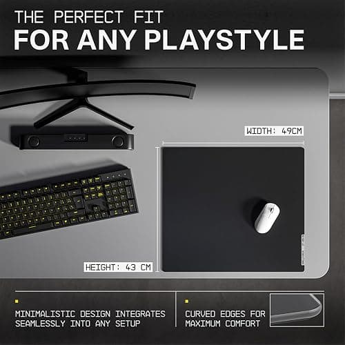 Wallhack 4.0 Glass Gaming MousePad - Professional Esport Mouse Mat with Specialty Surface for Top Speed and Control, Large Tempered Glasspad with Full Silicone Base - (SkyPAD Black,XL 16.92" x 19.29") thumbnail 6