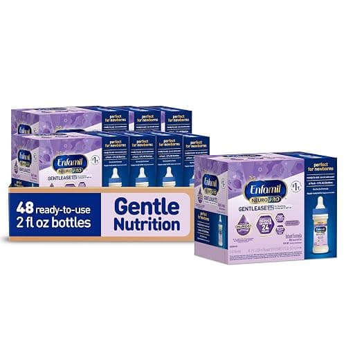 Enfamil NeuroPro Gentlease Ready-to-Feed with Smaller Proteins for Easy Digestion, Brain Supporting DHA,Baby Formula for easing Fussiness, Crying, Gas, Spit-up in 24hrs, 2 Fl Oz, 48 Bottles - Image 1