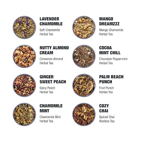 Tiesta Tea - 8 Herbal & Rooibos Sampler Dry Flight Set, Loose Leaf, No Caffeine, Makes Hot and Iced, Assorted Tea Sets with Herbal, Chai, Fruit Blends & More, 8 Resealable Sample Pouches thumbnail 5