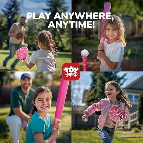 TOY Life T Ball Set for Kids 3-5 5-8, Toddler Baseball Set for Girls, T Ball Stand Sets with Baseball Glove, Tball Bating Tee Outdoor Indoor Toys for Toddler Girls thumbnail 7