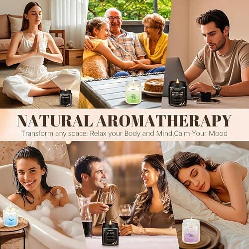 HANOLLY Candele Profumate Cocco & Vaniglia, Candela di Soia Naturali Aromaterapia Rilassante, Candela Profumata Lunga Durata per Yoga e Bagno, Regalo Donna Compleanno Perfetto, Fino a 50 Ore, 255g thumbnail 5