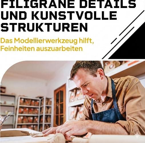 DIBYS Töpfer-Set für Zuhause | Starter mit Modellier-Werkzeug, lufttrocknendem weißen Ton, Farben & Pinsel | DIY-Töpfern für Erwachsene | Kreatives Hobby | Geschenkideen thumbnail 4