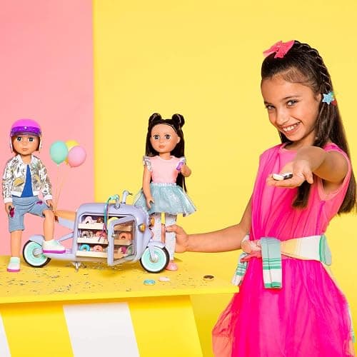 Glitter Girls – 14-Inch Fashion Doll – Brown Hair & Purple – Blue Eyes – Poseable Arms & Legs – Ruffle Outfit & Hair Bow – 3+ Years– Candice thumbnail 2