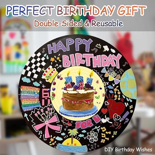 Leptetek 6 PCS Vinyl Records Decorations 12 Inch with Markers, Double Side Tape and Vinyl Center Label, Vintage Record Decor for Wall Aesthetic, Rock & Roll Music Party Decor thumbnail 5