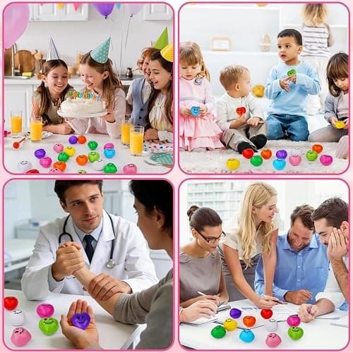 SHQDD Stress Balls, 100PCS Heart Stress Balls for Adults & Kids, Mini Foam Ball Stress Relief Toys, Fidget Anxiety & Anger Relief at Work/School/Home, Employee Benefits, Student Prizes, Party Favors thumbnail 6