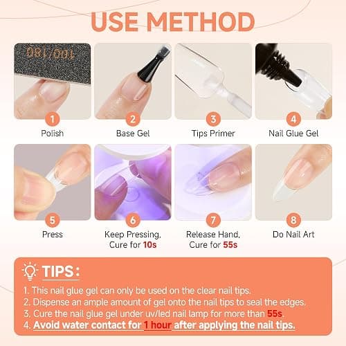 UNA GELLA Solid Nail Glue Gel 15ml Lamp Curing Needed Solid Soak Off U V/LED Lamp Required Super Strong Glue for Fake Acrylic Soft Gel Nail Tips Press On Nails Art Extension thumbnail 7