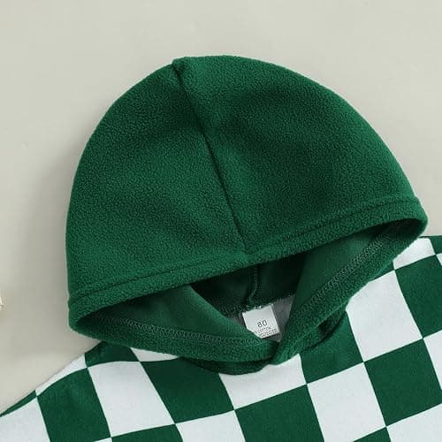Baby Girls Boys Hooded Terry Beach Swimsuit Cover Up Toddler Baby Pool Bath Poncho Cloak Bathing Suit Cover-Up - Checkerboard Navy Green - 6-12 Months thumbnail 4