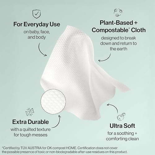 The Honest Company Multi-Use Baby Wipes, Rose Blossom, 576 Count | Baby Wipes, 576 Ct. Hypoallergenic, Fragrance-Free, Plant-Based, 99% Water, Dermatologist Tested. For Sensitive Skin. thumbnail 6