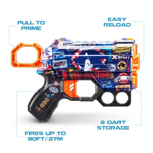 XSHOT Skins Menace - Sonic Race Team (2 Pack + 16 Darts) by ZURU, Easy Reload, Air Pocket Dart Technology, Toy Foam Dart Blaster for Kids, Teens, Adults, Frustration Free Packaging thumbnail 4