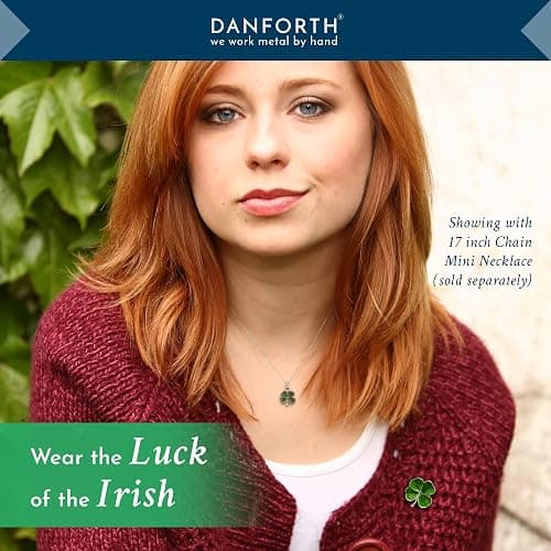 DANFORTH Four Leaf Clover Lapel Pin | Handcast Pewter Shamrock Lapel Pin, 3/4", Made in USA by Vermont Artisans | Lucky Irish Souvenir, St. Patricks Day Accessories thumbnail 3