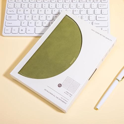 CAGIE Lined Journal for Women, 100GSM Leather Journals for Writing with Buckle Closure,A5 Hardcover Diary Journaling Notebooks for Business Work School Note Taking 5.9" x8.59 (Green) thumbnail 5