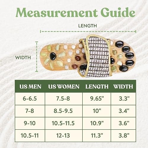 Comfecto Wooden Acupressure Sandals with Natural Stone, Therapeutic Reflexology Sandals for Foot Pain Relief Gifts for Wellness, Men 6.5-7 / Women 7.5-8.5 Feet Size thumbnail 6