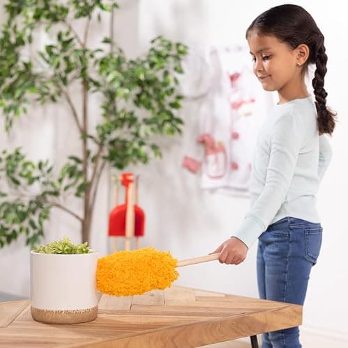 Melissa & Doug Dust Sweep Mop 6-Piece Pretend Play Set, Toddler Toy Cleaning, Pretend Play Home Cleaning, Kids Broom and Mop Set for Ages 3+ thumbnail 2