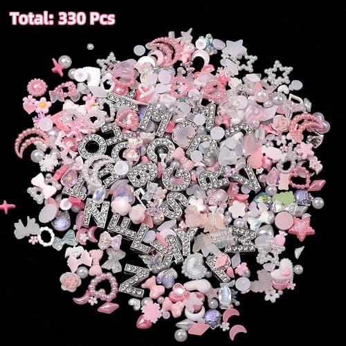 Junk Case Charms, A-Z Alphabet Letters Junk Case Kit, Junk Phone Case Charm, Pink Assorted Slime Charms Bulk Letter Charms for DIY Necklace Bracelets Jewelry Making Scrapbooking Crafts thumbnail 4