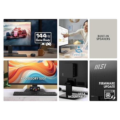 msi PRO MP273Q E14 27-inch IPS 2560 x 1440 (QHD) Computer Monitor, 144Hz,Adaptive-Synch, HDMI, DP Port, VESA Mountable, Tilt, Speaker, 1ms, Black thumbnail 7