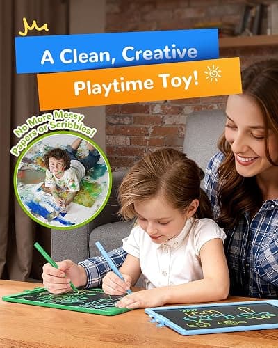 KOKODI LCD Writing Tablet, 10 Inch Colorful Toddler Doodle Board Drawing Tablet, Erasable Reusable Electronic Drawing Pads, Educational and Learning Toy for 3-6 Years Old Boy and Girls(Green) thumbnail 2