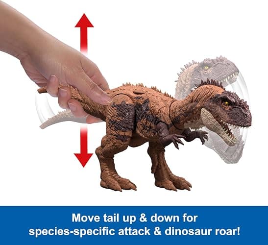 Mattel Jurassic World Dinosaur Toys with Roar Sound & Attack Action, Wild Roar Posable Figures, Physical & Connected Digital Play thumbnail 3
