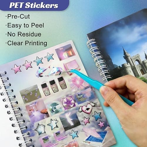 TikTok Viral Dreamcore Sticker Book– Japanese Retro Sticker Book with 30 Unique Pages, 9 Shiny, 12 Matte & 9 Smooth Sheets, Scrapbook Book for Journaling, DIY, Laptop & Phone Decoration（Dreamcore 3） thumbnail 4