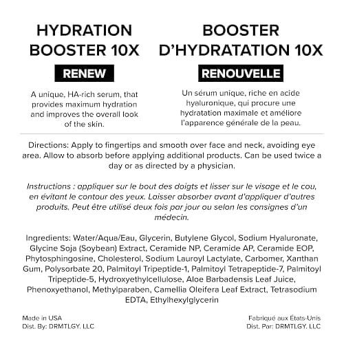 DRMTLGY Hydration Booster 10X – Hyaluronic Acid Serum for Intense Hydration & Skin Plumping – With Soybean, Green Tea & Aloe – Reduces Fine Lines & Boosts Moisturizer Absorption – 1.8 fl oz thumbnail 7