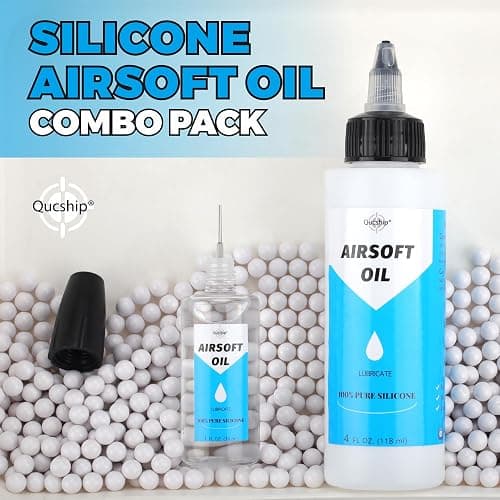 Airsoft Oil 4 oz & 1 oz Needle Oiler 100% Silicone Air Gun Oil, Multi-Purpose Airsoft Chamber Lube, All Purpose Silicone Lubricant for All Airgun thumbnail 6