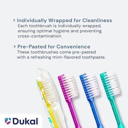 Dukal Fast Brush Pre-Pasted Disposable Toothbrushes (Box of 100) thumbnail 4