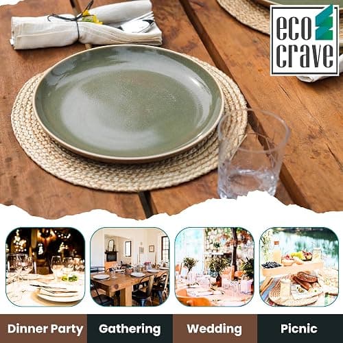 Eco Crave Jute Round Woven Placemats Set of 4, Natural 13 Inch Boho Farmhouse Rustic Hand Woven Place mat for Dining Table Decor, Wicker Chargers Heat Resistant Easy to Clean and Non-Slip Placemat thumbnail 7