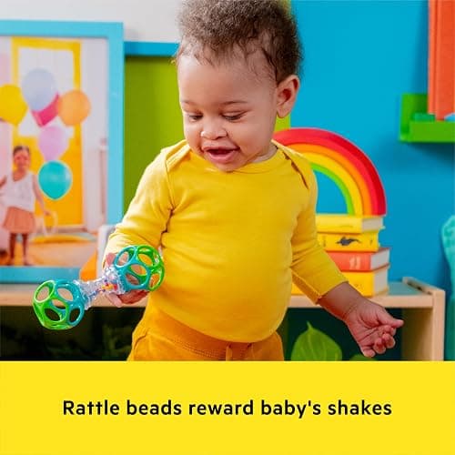 Bright Starts Easy-Grasp Oball Bundle Gift Set - Grasp The Day, Ball and Rattle Toys 2-Pack, BPA Free, Unisex, Newborn+ thumbnail 5