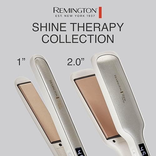 Remington Shine Therapy 1 Inch Hair Straightener, Argan Oil & Keratin | Keratin ceramic plates deliver smooth results; this flat iron reduces frizz for ideal hair styling. thumbnail 3