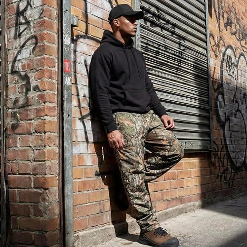 LOOGU Camo Hunting Pants for Men Water-Resistant Quiet & Matte Turkey Hunting Camo Pants for Men with 6 Pockets thumbnail 9
