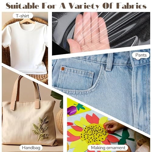 IANFAN Double Sided Iron on Adhesive Film, 11.8 x 15 Yards Light Weight Press-on Patch Heat Melt Fabric Glue Sheet Permanent Fusible Adhesive for Fabric Sewing and DIY Crafts thumbnail 6