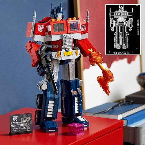 LEGO Icons Optimus Prime 10302 Transformers Figure Set, Collectible Transforming 2-in-1 Robot and Truck Model Building Kit for Adults, Perfect for Display or Play thumbnail 2
