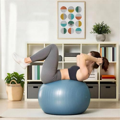 Amazon Basics Anti-Burst Exercise Ball with Pump, 23-26" Diameter thumbnail 4