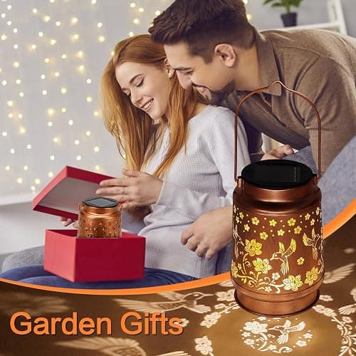 Solar Lanterns Outdoor Waterproof Hummingbird Garden Decor Birthday Gifts for Women Mom Grandma Hanging Solar Lights Metal Solar Decoration Outside for Yard,Patio,Backyard,Porch thumbnail 6