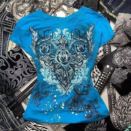 Emo Grunge Teen Shirt Women Y2K Vintage Harajuku Cutecore 2000s Indie T-Shirts Tee Scene Alt Clothes thumbnail 4