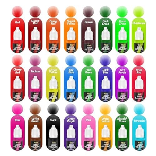 Cake Airbrush Decorating Kit with Compressor: Futebo Cookie Airbrush Kit with 24 Vivid Airbrush Liquid Food Colors, Decorate Cakes, Desserts or Other Baking Food(Color: White) thumbnail 4