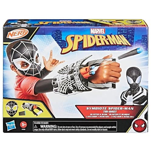 SPIDER-MAN Marvel Symbiote Tri-Shot Blaster & Mask, Role Play Gauntlet & Mask for Costume Additions, Super Hero Toys for Kids Ages 5+ thumbnail 3