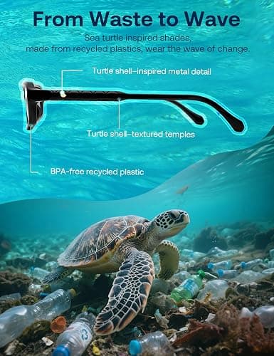 SOJOS Retro Rectangular Polarized Sunglasses Women Men CARAPACE | SOJOS Ocean Collection, narrow 90s square design, UV400 lenses, lightweight durable build thumbnail 2