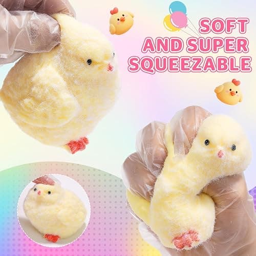 6Pcs Big Taba Squishy Toys-3.15in, Handmade Ultra Soft Chick Taba Squishy Kit, Cute Fidget Toys Silicone Squeeze Toys for Kids & Adults Stress Relief（Chicken） thumbnail 4