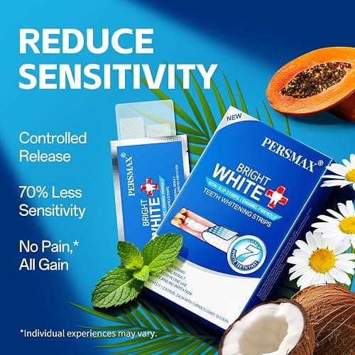 PERSMAX Teeth Whitening Strips, 18 Strips 9 Treatment (7 + 2 Bonus) | Non-Slip, Pain-Free, Express Whitening in 30 Min, Easy to Use for Confident Smile, Professional Dentist Approved thumbnail 4