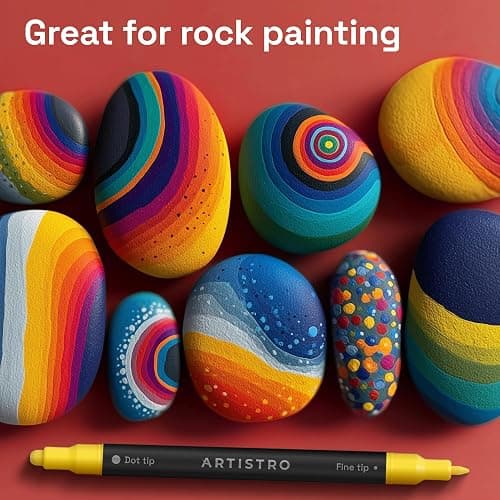 ARTISTRO 36 Precision Dual-Tip Acrylic Paint Markers – Paint Pens Set with Dot & Fine Tips for Fabric, Rock, Glass, Wood, Coloring Books – Arts & Crafts Gift – Classroom Must Haves & School Supplies thumbnail 8