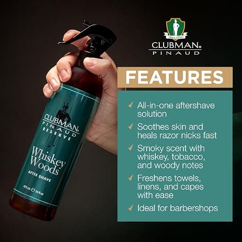Clubman Reserve Whiskey Woods After Shave Spray - Aftershave for Men, Long-Lasting Fragrance, 16 fl oz thumbnail 4