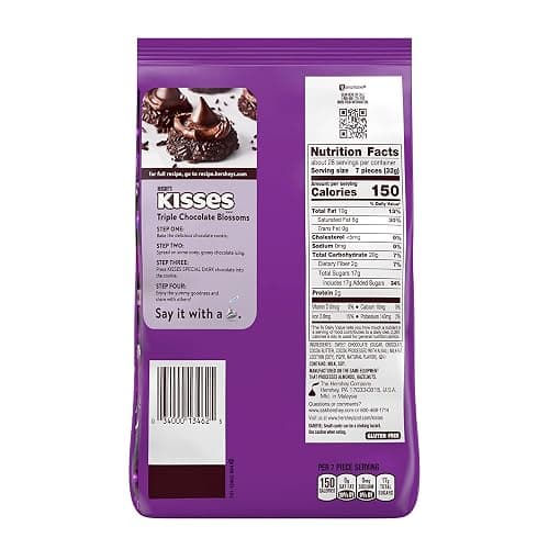HERSHEY'S KISSES SPECIAL DARK Mildly Sweet Chocolate Candy Party Pack, Great Holiday Candy and Stocking Stuffer 32.1 oz thumbnail 2