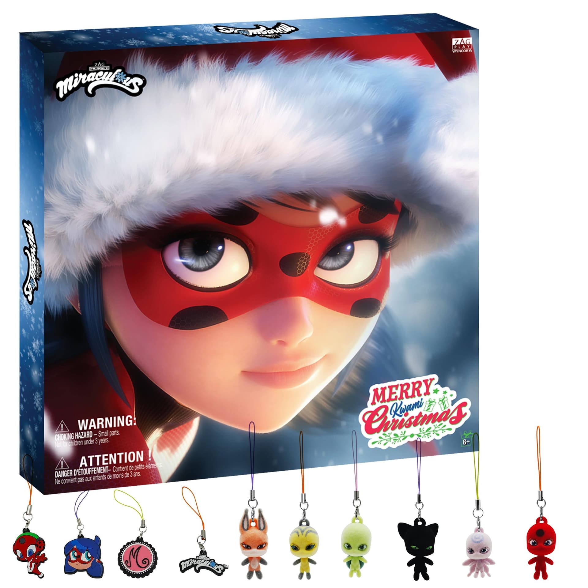 Calendario Ultimate Advent Kwami de Miraculous Ladybug – 24 días de Kwamis miniatura y dijes de temporada EVA – Calendario de cuenta regresiva de Navidad con ganchos y cintas, juguetes coleccionables - Image 1