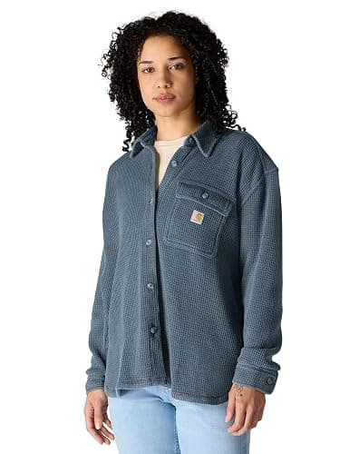 Carhartt Women's Oversized-fit Heavyweight Waffle Knit Shirt - Image 1