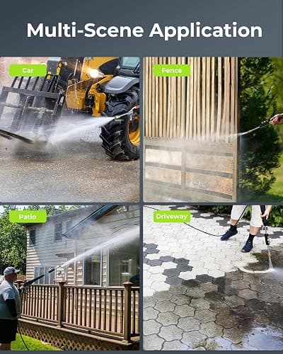 Pressure Washer, Power Washer with Foam Cannon High Pressure Washer for Cars, Fences, Patios, Decks, Patios and Driveway Powerwasher thumbnail 6