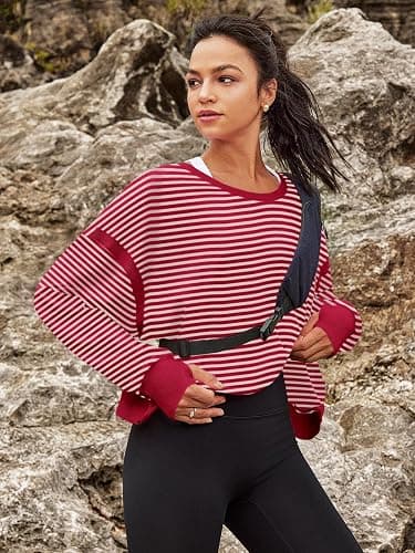 Panadila Womens Open Back Workout Top Long Sleeve Athletic Shirts Casual Crop Running Tee Y2k Yoga thumbnail 4