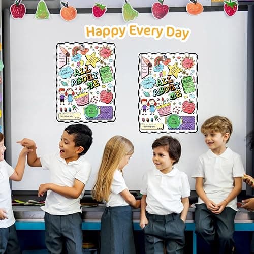 Pajean 25 Pcs All About Me Posters Student Activity Kit - Star Student Poster for Classroom Must Haves - First Day of School Activity for Kindergarten & Elementary thumbnail 7