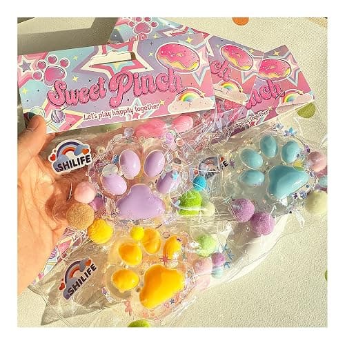 Taba Squishy Crystal Cat Claw Random Color , Kawaii Squishies PVC Toys, Stress Relieving Fur Ball OPP Packaging Gifts|Squishy Fidget Toys for Anxiety & Relaxation|Perfect Desk Accessory (1pcs) thumbnail 2