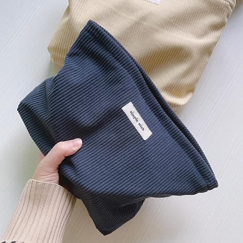 Wudygirl Cosmetic Bags for Women,Travel Makeup Bag,Aesthetic Women Handbags Purses,Large Capacity Corduroy Toiletry bag Zipper Pouch(Navy Blue) thumbnail 4