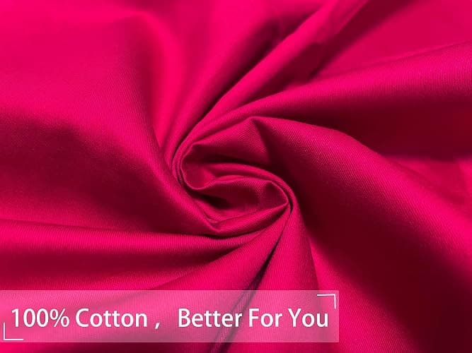 iMaylex Soft 100% Egyptian Cotton Zipper Closure Pillowcases, Cozy and Lightweight Pillow Case, Set of 2, Fuchsia, Queen, 20" x 30" thumbnail 3